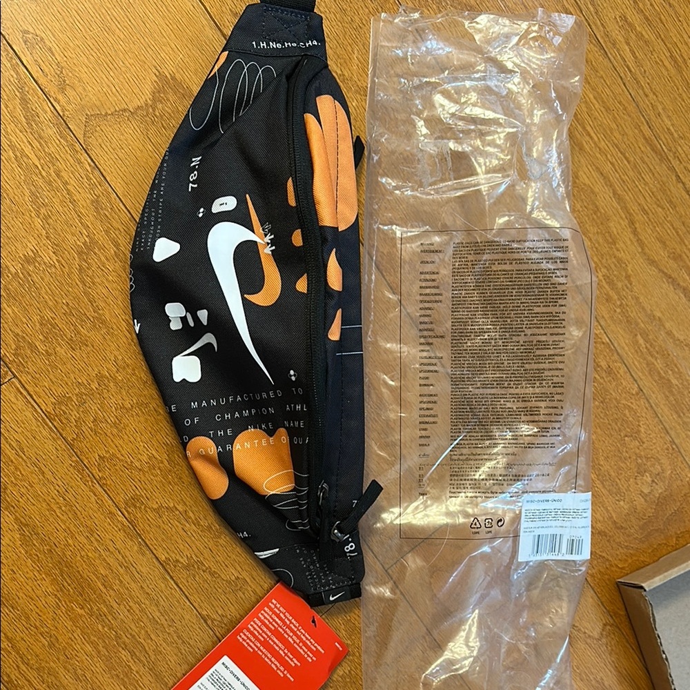 NWT Nike Black and Orange Belt Bag